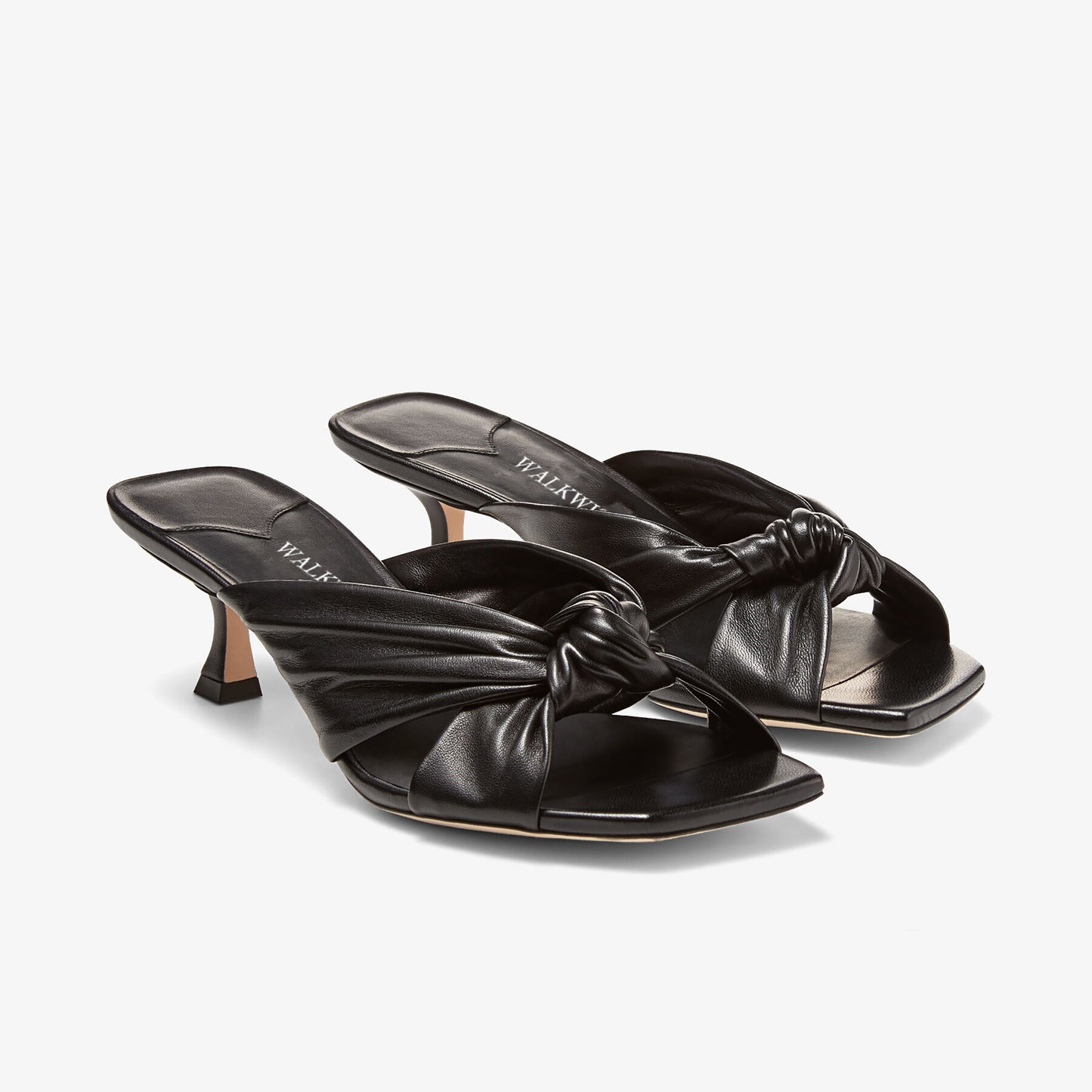Black Nappa Leather Mules