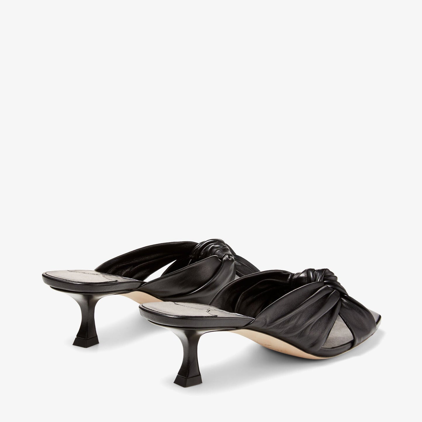 Black Nappa Leather Mules